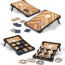EastPoint 3-in-1 Bean Bag Toss, Tic Tac Toss, Ring Toss Game Set