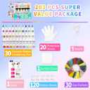 5 x 30 Colors Tie Dye Kit, Tie Dye Set for Kids, Pre-Filled Tye Dye Bottles, Non Toxic Permanent Fabric Dye Art Set, Easy DIY Fabric Art - Create Fun (30 Colors)