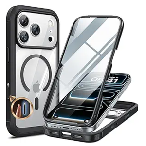 Miracase for iPhone 17 Pro Max Case 6.9" Full-Body Phone Case with Built-in Glass Screen Protector& Full Camera Protector,[Magnetic with MagSafe] Drop Proof 17 ProMax Cover, Black