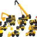 CAT Construction Toys, Little Machines Mega Set  40+ Pieces with XL Crane & Excavator, 10 Mini Vehicles, Road Signs, Cones, Boulders & Barricades, Indoor/Outdoor STEM Toy for Kids Ages 3 +