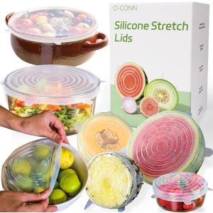 Reusable Silicone Stretch Lids for Food Storage – Elastic Bowl Covers Fit Round & Rectangle Containers, Jars, Cups – Heat Resistant, Dishwasher Safe, Premium Kitchen Gadgets (7Piece Set)