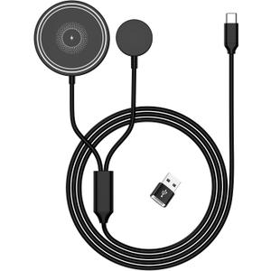 Wireless Charger for Samsung,2 in 1 for Samsung Galaxy Phone Fast Charging& Wireless Magnetic Watch Charger for Galaxy S26 S25 Ultra S24 S23 S22 Z Flip Z Fold 7 6 5 4 3 for Galaxy Watch 8 7 6 Classic