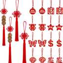Chinese Knot Tassel Feng Shui Coins Hanging Tassel Ornaments Decoration for Chinese New Year Spring Festival Decoration