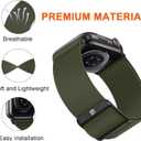 Braided Bands Compatible with Apple Watch Band 49 46 45 44 42 41 40 38mm Women Men Stretchy Solo Loop Nylon Strap for iWatch Ultra 2 SE Series 10 9 8 7 6 5 4 (38/40/41/42, Army Green)