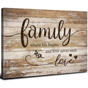 Large Family Canvas Wall Art for Living Room Bless This Home Wall Decor Rustic Kitchen Signs Pictures Vintage Farmhouse Family Painting Prints Christian Artwork Bedroom Office Home Decorations 24x36
