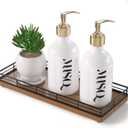 Wooden Decorative Tray, Oak 11.2" L Coffee Table Tray for Kitchen Countertop Soap Sponge Holder Candle Nightstand Table Centerpieces for Dining Room Decor Walnut (11" x 4.3" x 1.5")