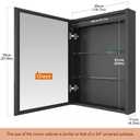 KWW LED Lighted Bathroom Medicine Cabinet with Sockets & USBs, Defogger, Dimmable, 3 Color Light Makeup Mirror, Easy to Install, Wall Mounted Cabinet (Left hinge-20 * 28)
