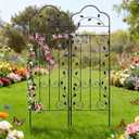 Hogardeck Metal 60 * 18in Garden Trellis 2-Packs for Climbing Plants Flowers Vegetables Planting Arched Outdoor Decoration for Courtyards Lawns Gardens