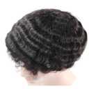 Mens Curly Toupee Man Toupee Mens French Lace Wave Hair Unit Toupee 8x10inch Afro Loose Curly Men's Lace Unit #1B Off Black Replacement Hairpiece 120% Medium Density 100% Human Hair
