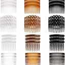 36 Pieces French Side Combs, FHDUSRYO Slides Hair Combs Decorative Comb with 11/16/17/23 Teeth, Plastic Side Hair Twist Hairs Clips Accessories for Women Decorative French (4 Styles)