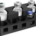 Insulin & Peptide Vials Storage Holder, 30ml Vial Holder & Peptide Vial Organizer, Fridge Organization 3ml 5ml, 10ml, 20ml and 30ml, 3D Printed Peptide Case for Fridge (Black)