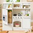 Tiny Land Wooden Play Kitchen for Toddlers, Kids Play Toy Kitchen Set