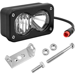 1Set 6000-6500K Ebike Headlight for Rad Power, 2 Pin Headlight for Rad Power Bikes Compatible with RadMini RadRover RadExpand RadRunner Vamoose Mammoth Clear White, 20W Waterproof Ebike LED Light