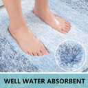 Arotive Microfiber Bathroom Rugs, Shaggy Soft and Absorbent Bath Rug, Non-Slip, Thick Plush Machine Washable Dry Bath Mats for Bathroom, Tub and Shower, 59x24, Light Blue, Rectangular
