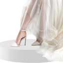 Round Mannequin Display Pedestal Stands, Premium Cylinder Stands for Party, Jewelry Exhibitions, and Retail Displays(White 31.5"*5.9")