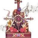 Wooden Puzzle for Adults, 1:20 Scale 3D Puzzles Music Box & Lights, Wood Building Kit DIY Model Kits, Educational STEM Toy, Unique Gift for Men Women for Birthday Christmas Festivals