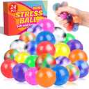 VISCOO 24 Pack Stress Balls, Squishy Ball, Squeeze Balls for Adults, AntiAnxiety and Fidget Balls to Relax, Party Favors, Birthday Gifts, Goodie Bag Stuffers