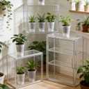 Mini Greenhouse for Indoor, Clear Stackable Green House with Magnetic Waterproof Door for Small Plants, 14x10.5x5.5