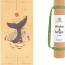 Cork Yoga Mat with Natural Rubber Base, Extra Size, Thickness and Support, Excellent Cushion & Grip, Non-Slip, Non-Toxic, Sweat-Resistant, Sustainable, Eco-friendly Exercise Mat
