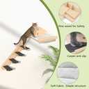 Wall Mounted Cat Hammock with 4 Climbing Steps,Pine Wood Cat Climbing Shelves & Perches up to 30lbs,Kitty Wall Shelf Furniture for Indoor Sleeping, Lounging,Climbing and Playing