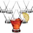 UMEIED Martini Glasses Set of 8, 8 Oz Stemless Martini Cocktail Glasses for Margarita, Manhattan, Cosmopolitan, Home Bar, Evening Parties, Birthdays, Housewarming Gift