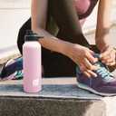 DYSANKY Insulated Water Bottle | Thickened Stainless Steel Vacuum Metal | Portable Sports Water Jug for Gym and Hiking with Straw, Carrier Bag, Handle Strap | BPA-Free 40 oz, Pink