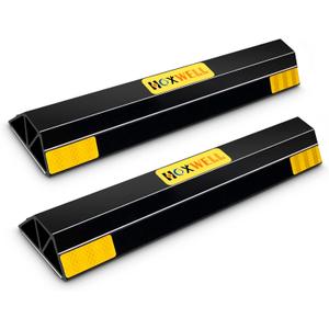 HOXWELL (New Updated 18" 2 Packs Heavy Duty Parking Stopper for Garage, Parking Gadgets Protects Car, Parking Aid Easy to Install 2 PCS, 18" L x 3.7" W x 1.8" H
