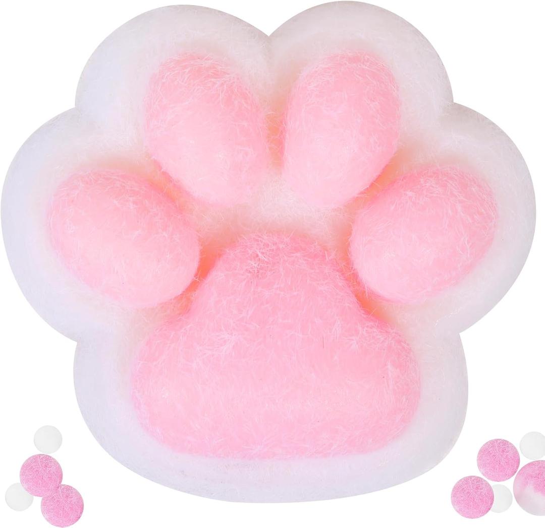 1pcs Cat Paw Squishy Toy, 5 in Big Cute Kawaii Fufu Squishies, Sticky Cat Paw Fur Ball, Super Soft Stress Relief Funny Fidget Toys, Novelty Things Suitable for Adults Kids