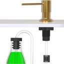 Brushed Gold Soap Dispenser for Kitchen Sink, Built in Soap Dispensers, Stainless Steel Sink Soap Dispenser or Lotion Dispenser Pump with 47" Extension Tube Kit, Upgraded Metal Check Valve