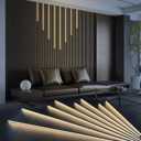 HAMRVL Black LED Recessed Lighting Kit - 8 PCS 3000K Warm White LED Strip Lights with Touch Control, Dimmable Self-Adhesive Wall Panel Lights for Wood Slat Wall Panels, Under Cabinet (Black Cover)