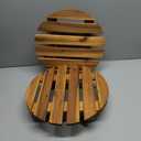 Idzo 2-Pack 14 Inch Acacia Wood Rolling Round Plant Caddy, Plant Caster for Heavy Duty Plant Stand with 360 Lockable Wheels, 264 lbs Capacity Caddy for Indoor and Outdoor Use, Natural Wood