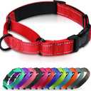 Martingale Collar for Dogs with Quick Release Buckle, Reflective Soft Padded & Escape Proof, Adjustable Nylon Dog Collars for Training & Daily Walking (Red,M)