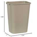 Rubbermaid Commercial Products Deskside Wastebasket/Trash Can, 10.25-Gallon/41-Quart, Beige, Plastic, Garbage Can for Home/Office, Fits Under Desk/Sink/Cabinet
