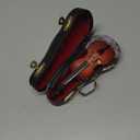 Dselvgvu Wooden Miniature Cello with Stand, Bow and Case Mini Musical Instrument Cello Replica Collectible Figurines Dollhouse Accessories Model Home Decoration Display Ornament (5.51"x1.97"x0.63")