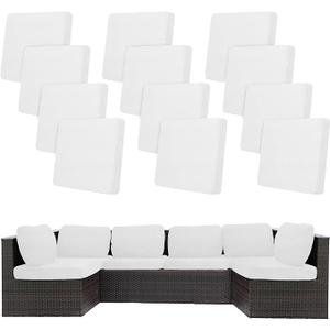 12Pcs Stretch Patio Cushion Covers,Outdoor Couch Covers Replacement,Outdoor Couch & Sofa Slipcovers,for Patio Furniture Cushion Covers,Washable Reusable Furniture Protector (Jade White,Cover Only)