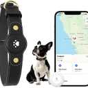 GPS Tracker for Dogs  Smart Dog Collar & Pet Tracker with Real-Time Location, No Monthly Fee, Unlimited Range (iOS Only)  Fits Small to Large Dogs(Locator Included) (Black)