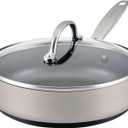 Anolon Achieve Hard Anodized Nonstick Saut Pan with Lid, 3 Quart - Silver