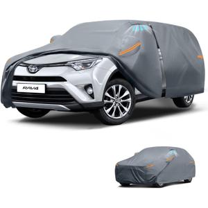 Waterproof Toyota RAV4(2015-2026) Car Cover with Breathable Vents, [2026 Upgrade] Premium Covers with Cotton Liner and Zipper Door, Sun Rain Snow Dust Uv Protection.(Gift with Towel)