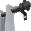 Curtain Rods for Windows 32-48 inch, 5/8 inch Matte Black Curtain Rod with Brackets Adjustable by Splicing for Bedroom Kitchen Study Living Room(32" or 48")