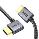 XAOSUN Right Angle HDMI 2.1 Cable 6.6FT, 48Gbps Ultra High Speed HDMI Cord Support 8K@60Hz 4K@120Hz Dynamic HDR eARC HDCP 2.2& 2.3 HDR10, Compatible with ps5,ps4,x-Box,roku TV,HDTV,Blu-ray,lg,Samsung (8K Right Angle)