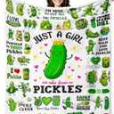 Pickle Blanket Gifts for Pickle Lovers Pickles Throw Blanket Funny Pickles Merch Decor Stuff Gifts for Girls Women 50"x40"