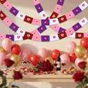 Hahafelt 2 Pcs 19.7 ft Valentine Decoration Love Letter Garland Felt Love Heart Envelope Hanging Banner 6 Ft for Mantel Romantic Anniversary Engagement Wedding Garland Party Supplies(Multicolor)