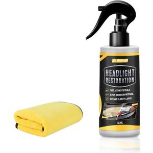 Headlight Restoration Kit, Instantly Restores Yellowing, Oxidation and Cloudy, Brings Headlights Back to Like New Condition, Long-Lasting Protection & Shine for All Cars Lamps - 5oz/150ml