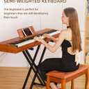 Digital Piano 88 key Semi Weighted Keyboard With X Stand & Sustain Pedal, Full-Size Beginner Electric Piano For Bluetooth, Headphone Mode, USB-MIDI (Brown)