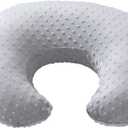 Baby Nursing Pillow Cover, Nursing Pillow Slipcovers for Breastfeeding Moms, Ultra-Soft Fit Standard Infant Nursing Pillows for Infant Newborn Baby Boy Girl (Glacier Gray)