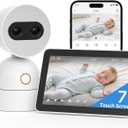 Simsky 7" UHD Touch Screen Baby Audio Monitor, Dual 4MP Cameras with Wall Mount, 6X Zoom & 32GB Local Storage, AI-Powered Cry Detection, Smart Tracking & Free Remote App Access