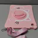 for iPad A16 Case/10th Generation Case - Soft Silicone Tablet Cover for iPad 11th 11 Inch/10th 10.9 Inch Funda Girls Women 3D Cartoon Cute Cat Kitten with Rotating Stand & Strap