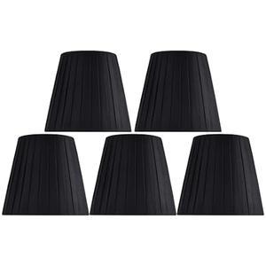 GO&SO Natural Linen Mini Lamp Shades for Chandelier,Clip on Lamp Shade Set of 5 Beige Lamp Shade 4x6x5 IN,Small Lamps Shades Modern Barrel Lamp Shades for Small Table Lamps, Desk Lamps, Pendant Lights