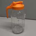 Glass Pitcher with Airtight Lid and Spout, 64oz Glass Mason Jar | Wide Mouth | Leakproof | Water Jug for Juice, Sun Iced Tea, Cold Brew Coffee, Milk Storage, Orange