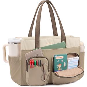 LOVEVOOK Teacher Tote Bag for Women,Multi-pocket Laptop Bag with Large Cup Holder,Nurse Bags Work Travel Computer Handbag